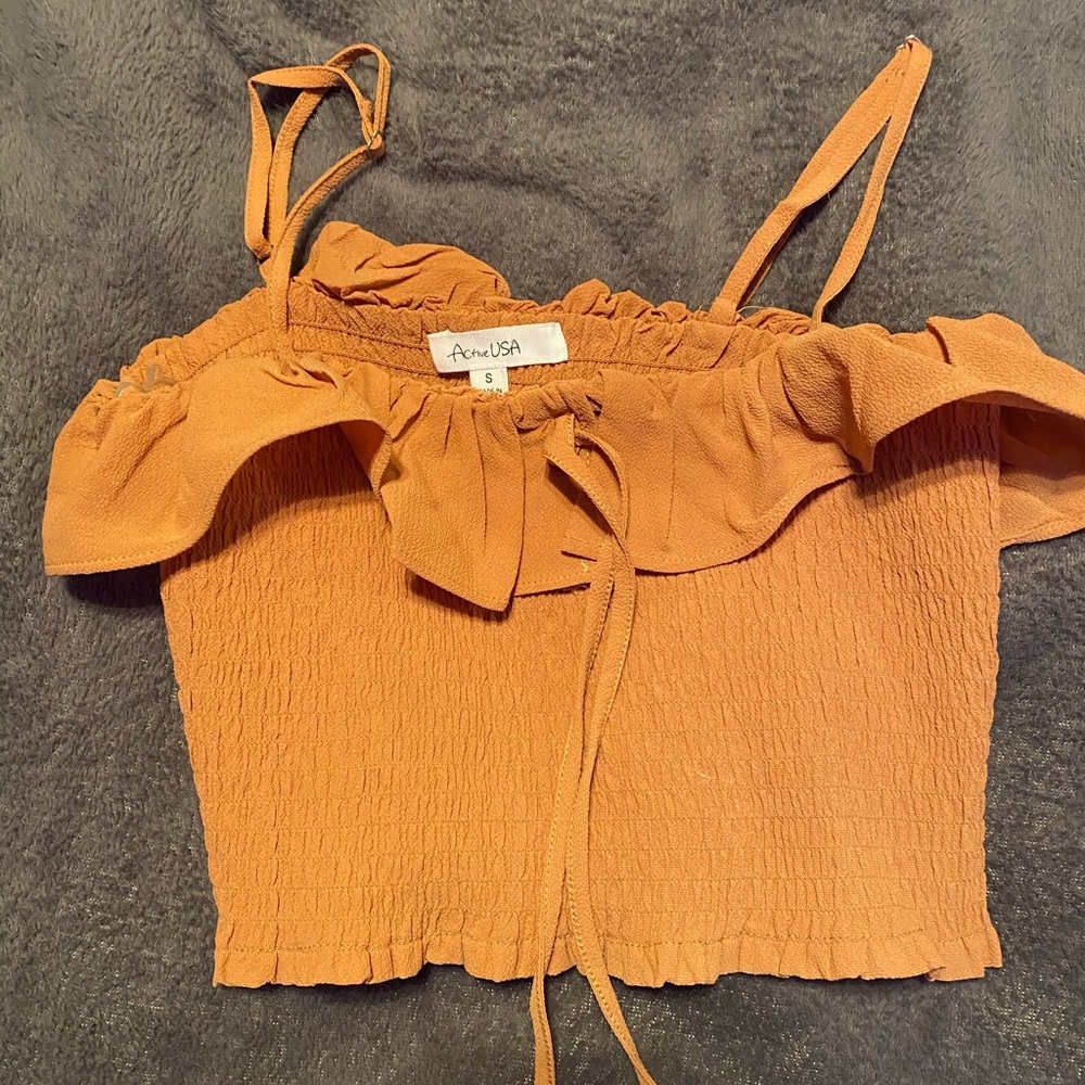 Orange , ActiveUSA crop top